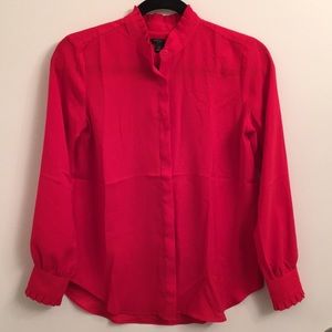 Ann Taylor red ruffled top!